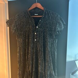 Isabelle marant dress black white flowers size small lose fit